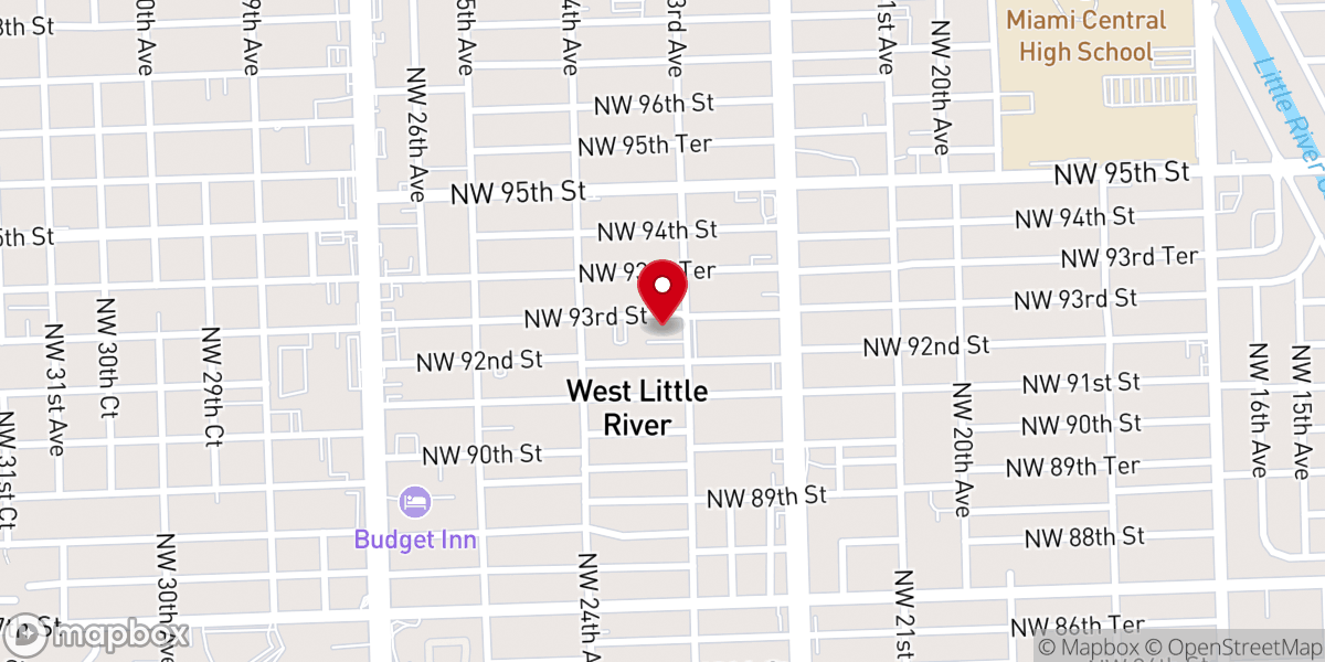 Map showing location of 93rd Street Community Baptist Church