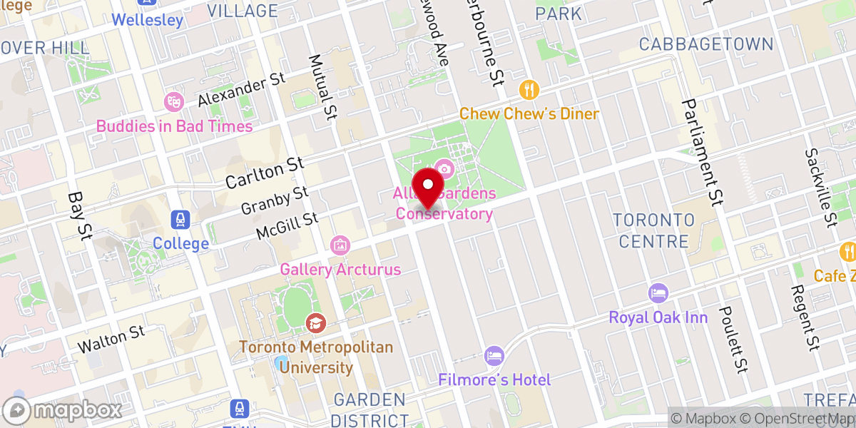 Map showing location of Jarvis Street Baptist Church