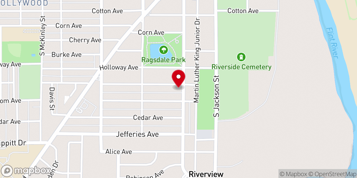 Map showing location of Greater Pines Chapel Missionary Baptist Church