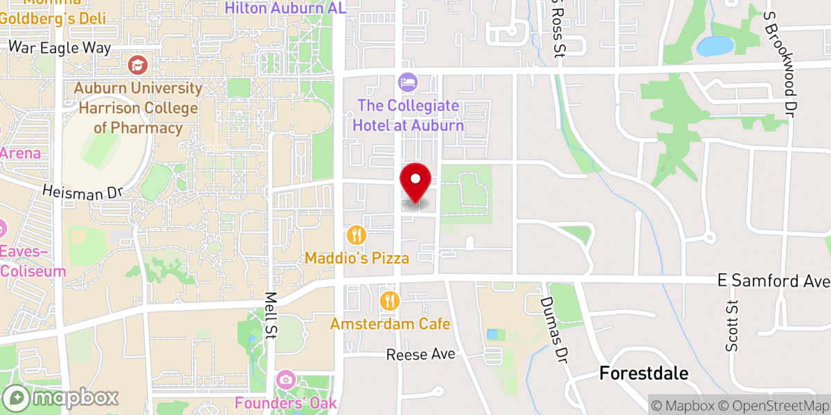 Map showing location of Hope Church Auburn