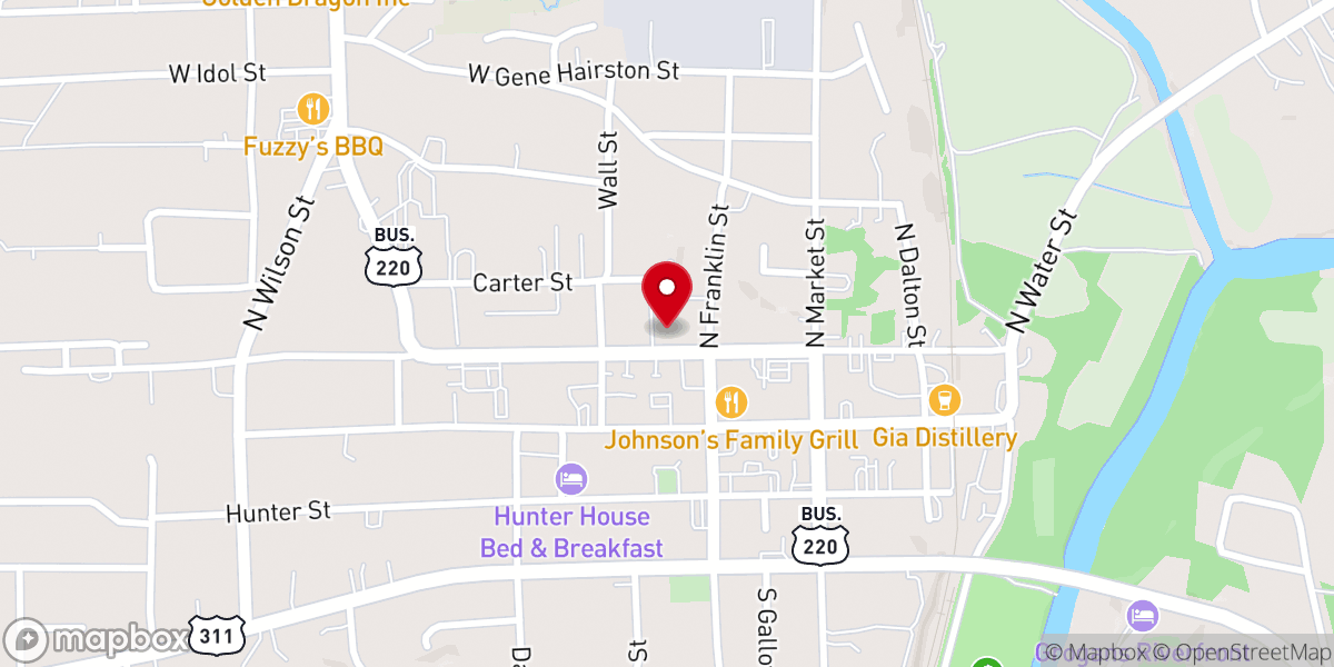 Map showing location of Madison Presbyterian Church