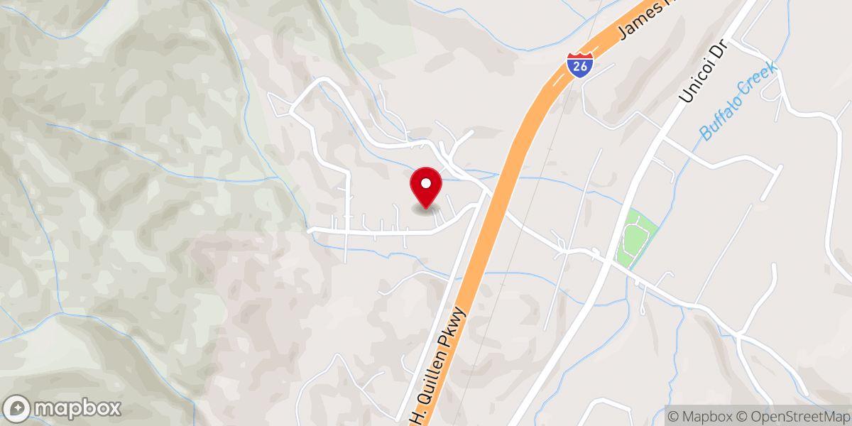 Map showing location of Buffalo Valley Freewill Baptist Church