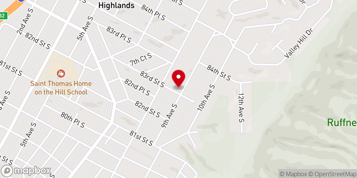 Map showing location of Lakewood Baptist Church