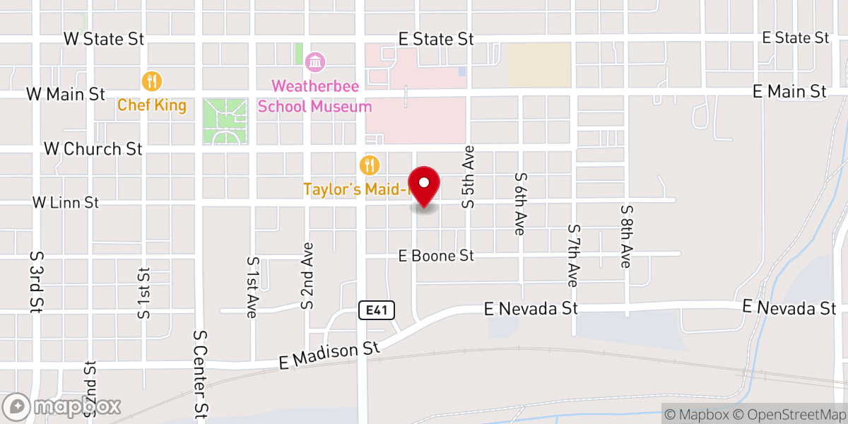 Map showing location of First United Church of Christ