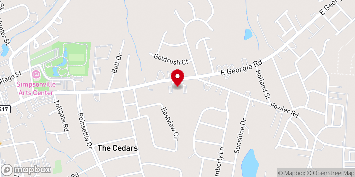 Map showing location of East Georgia Road Baptist Church