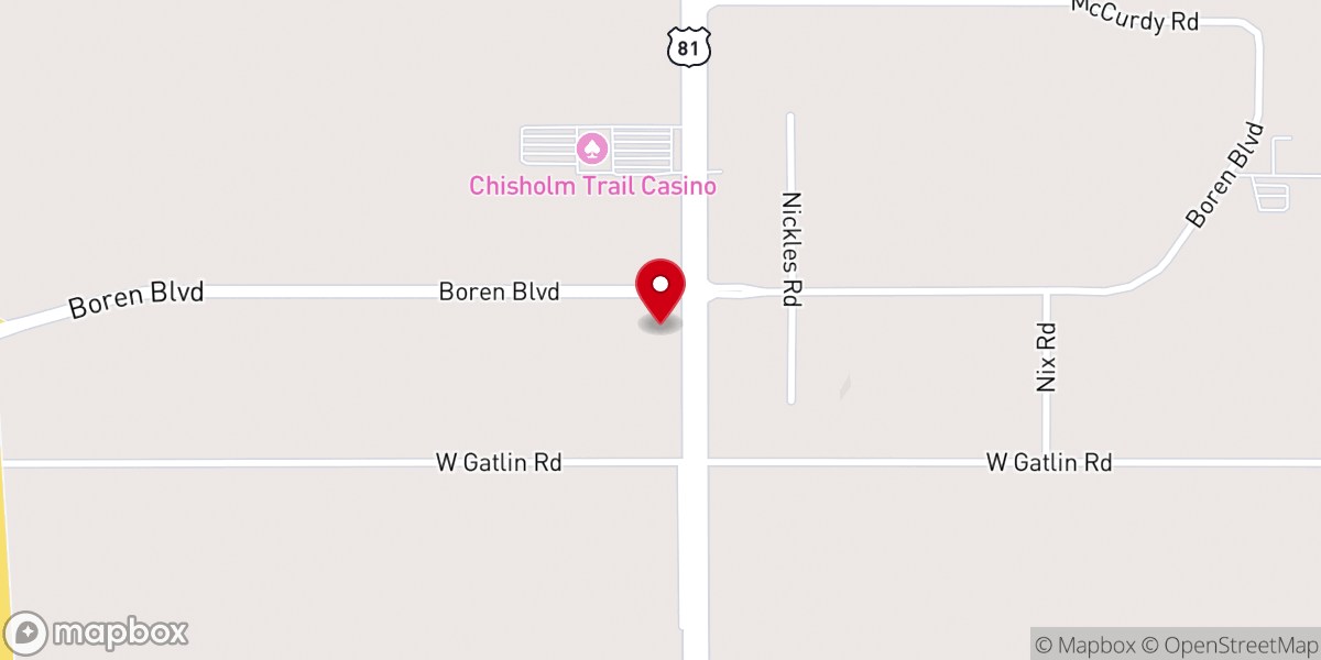 Map showing location of Victory Baptist Church