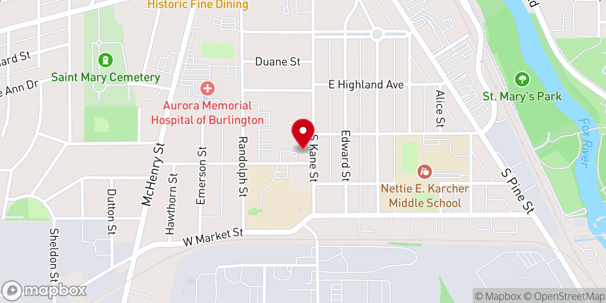 Map showing location of Our Savior Lutheran Church