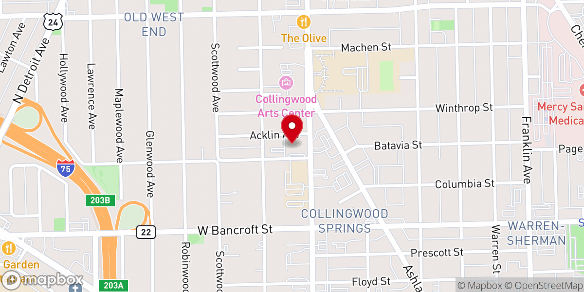 Map showing location of First Congregational Church