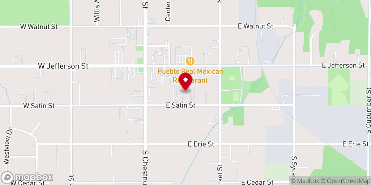 Map showing location of Jefferson Nazarene Church