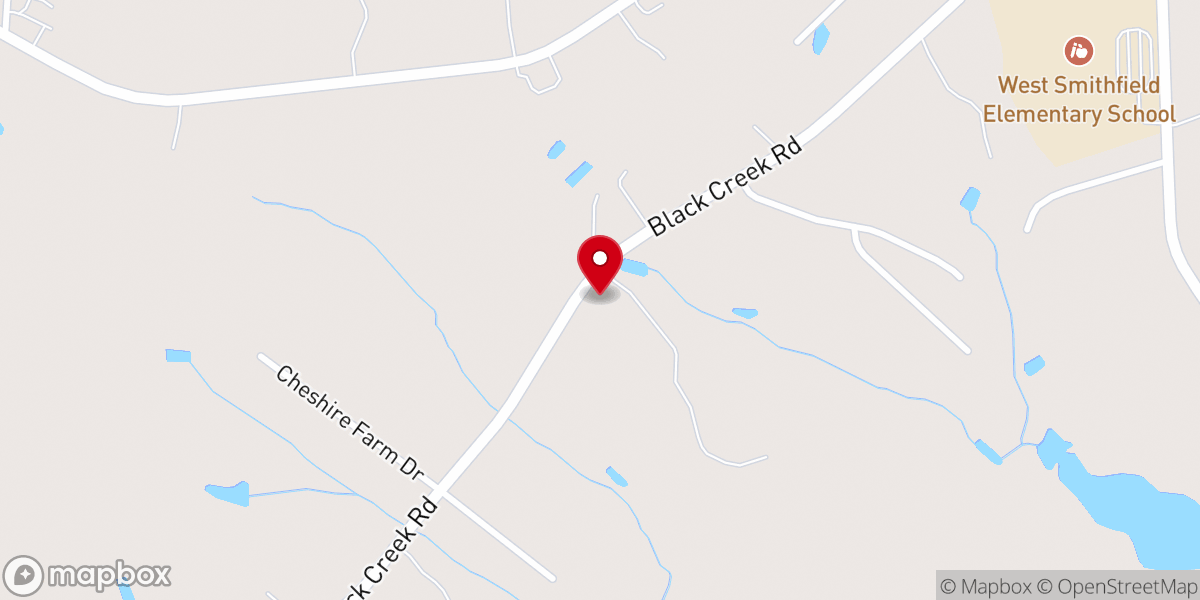 Map showing location of Hopewell Original Free Will Baptist Church