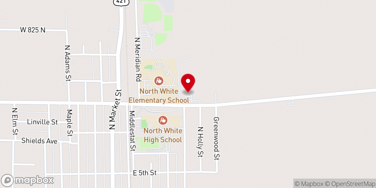 Map showing location of Monon Community Church