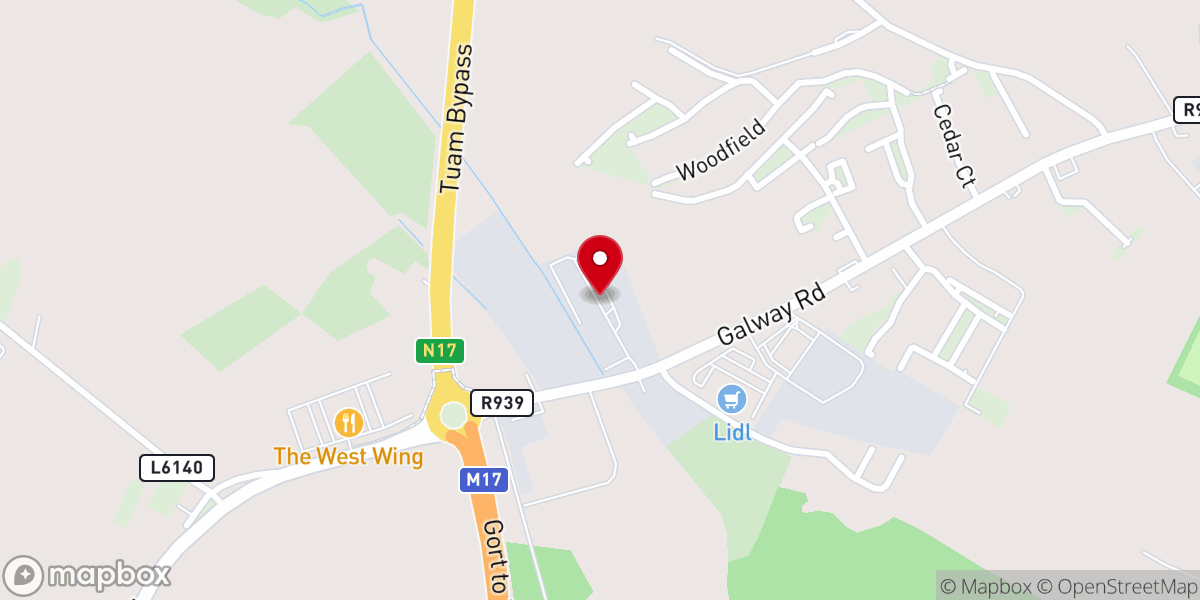 Map showing location of Qi Gong & Chow Gar Praying Mantis Academy Tuam