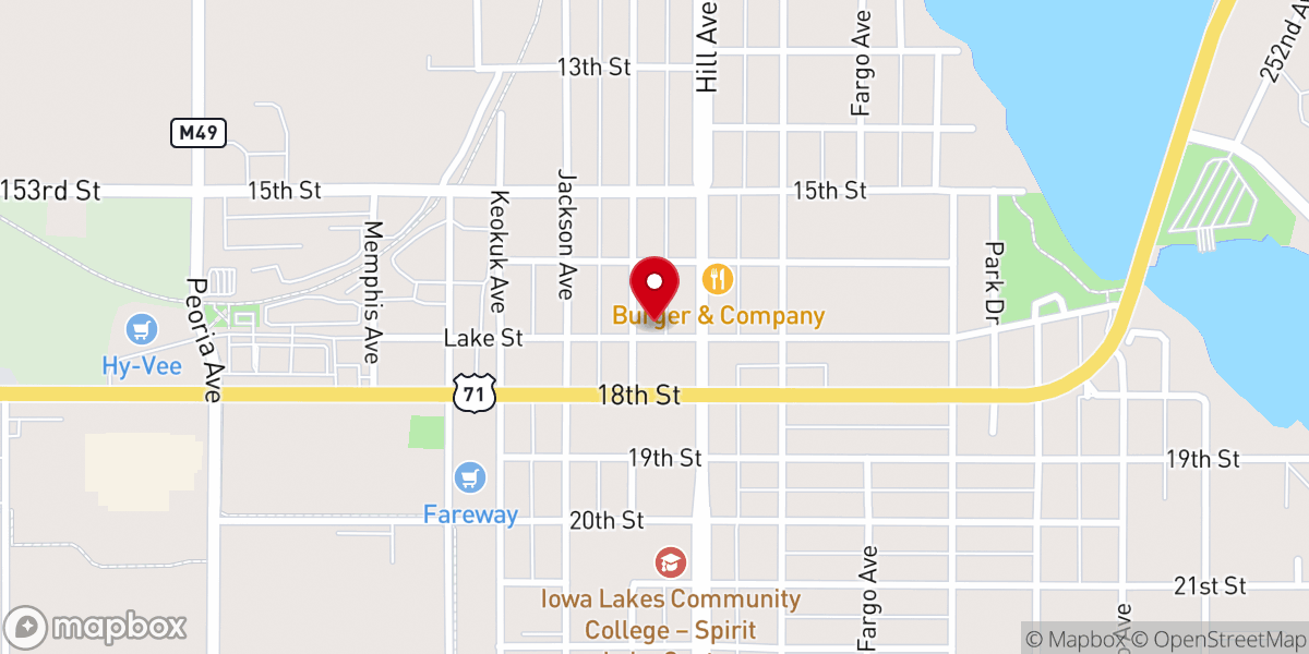 Map showing location of Vacation Okoboji