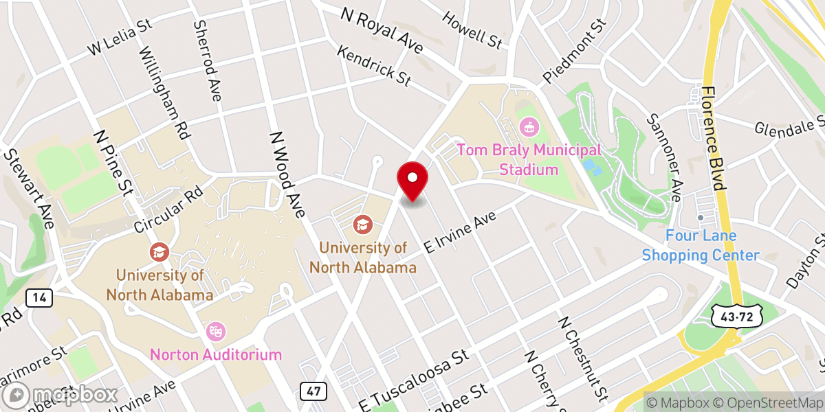 Map showing location of Our Redeemer Lutheran Church