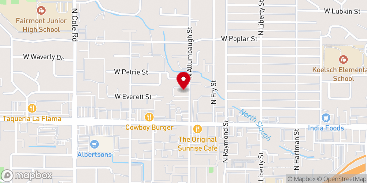 Map showing location of Trinity Evangelical Free Church