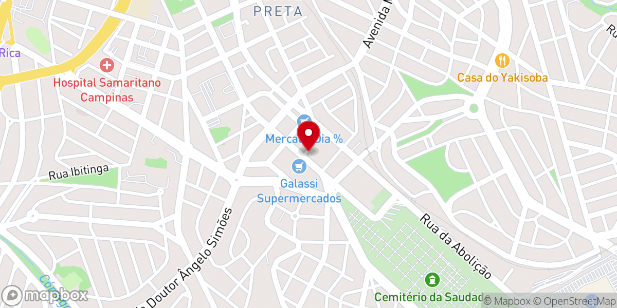 Map showing location of 2ª Igreja do Nazareno de Campinas