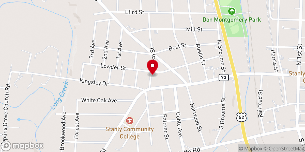 Map showing location of Harvest Church