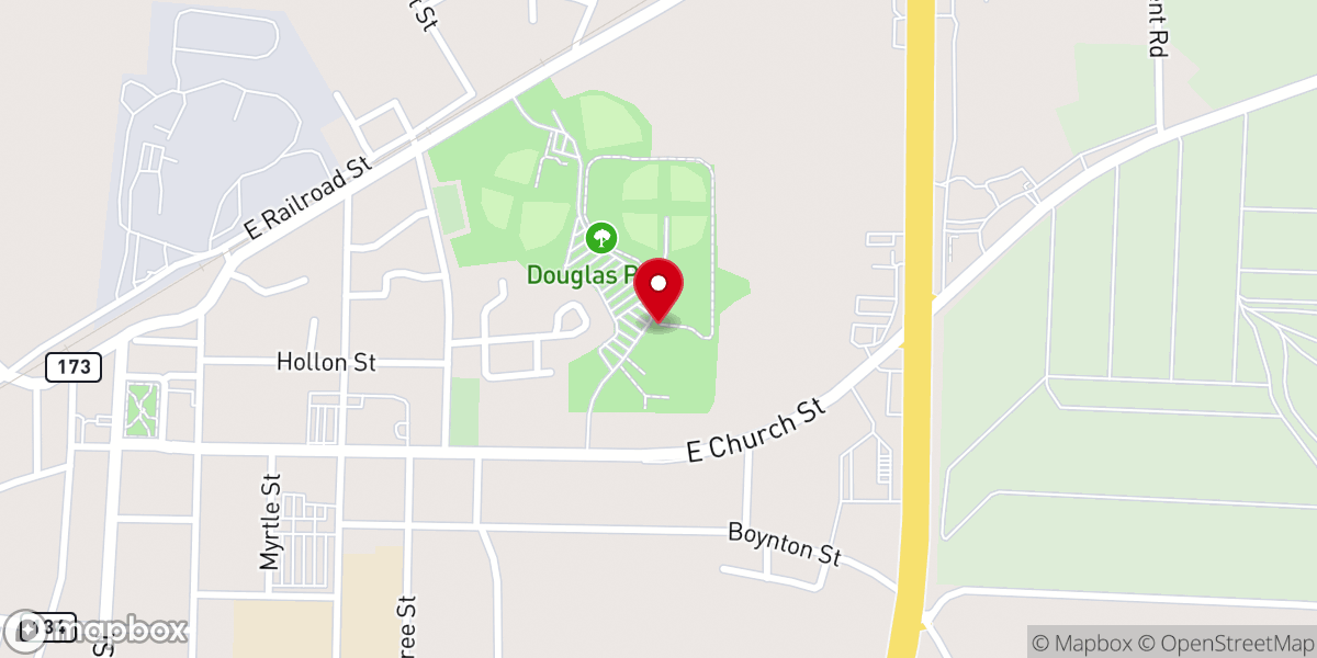 Map showing location of Piney Grove Primitive Baptist Church