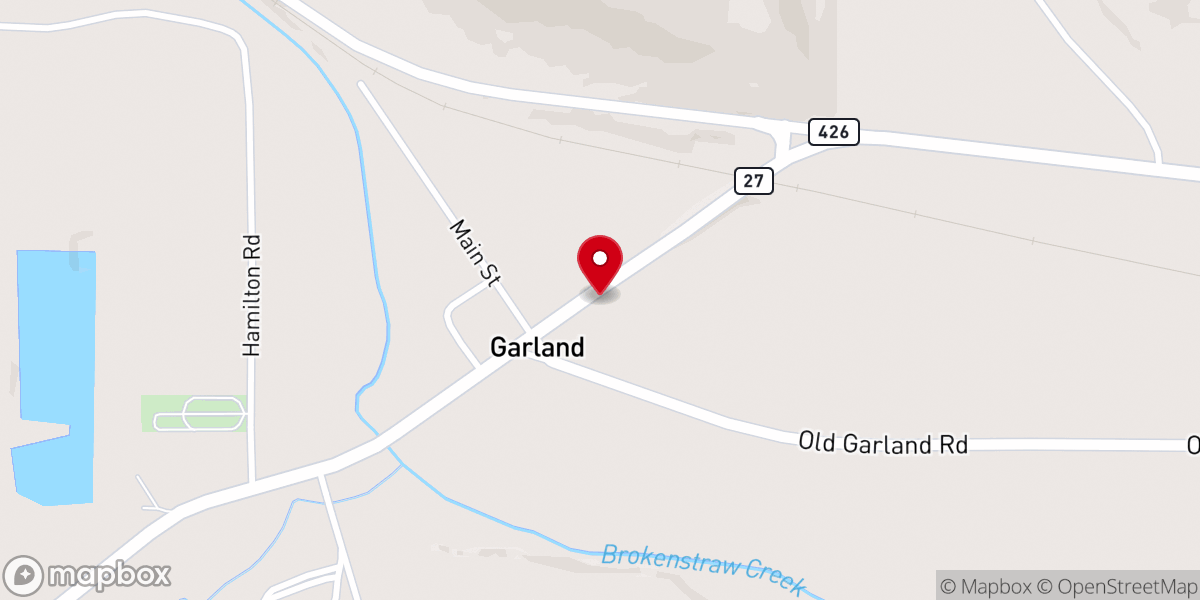 Map showing location of Garland Presbyterian Church