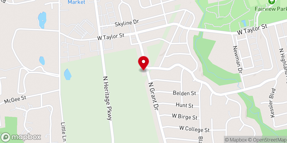Map showing location of Corner Stone Baptist Church