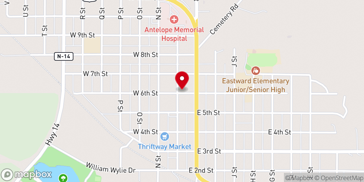 Map showing location of Congregational Church