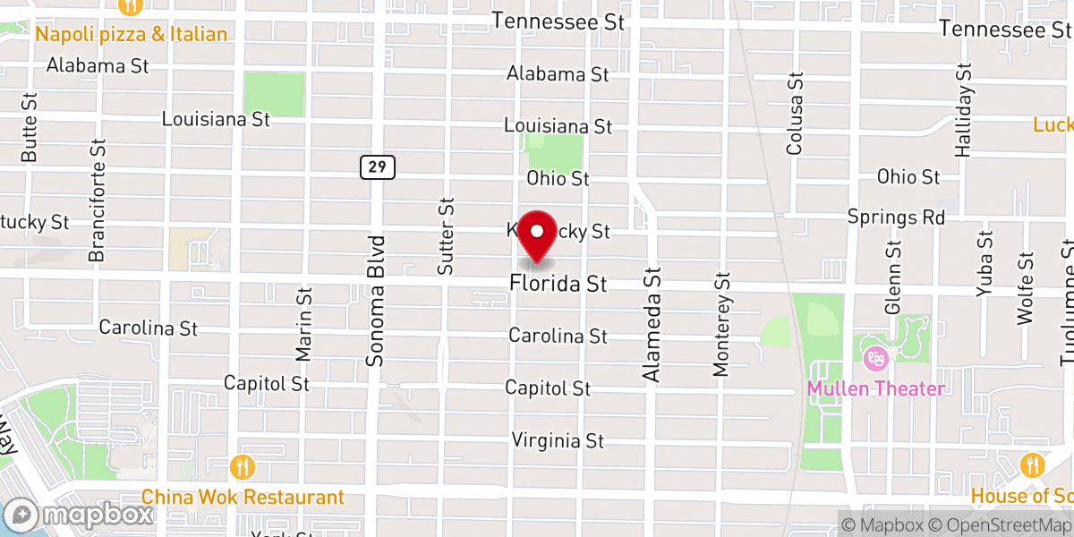 Map showing location of Kyles Temple African Methodist Episcopal Zion Church