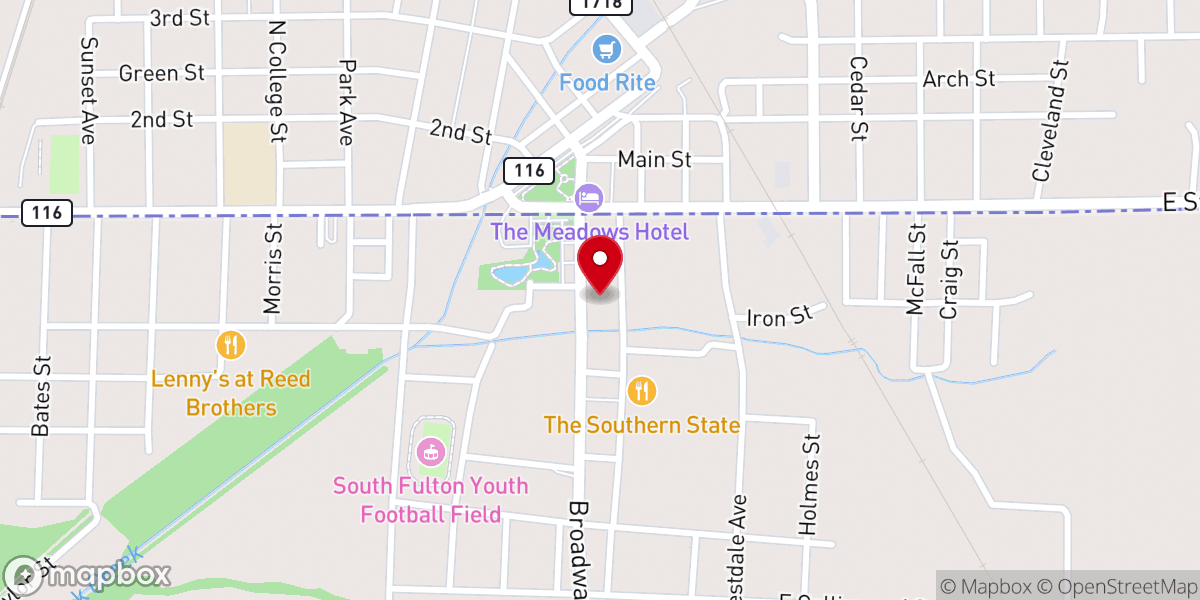 Map showing location of South Fulton
