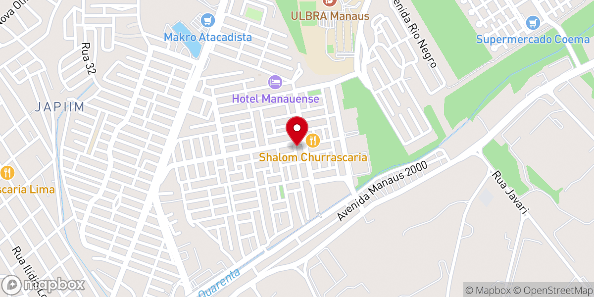 Map showing location of Área Missionária Sagrada Família - Japiim