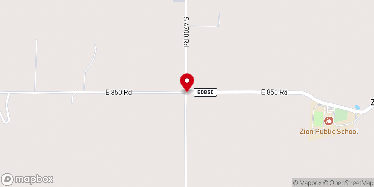 Map showing location of Liberty Baptist Church