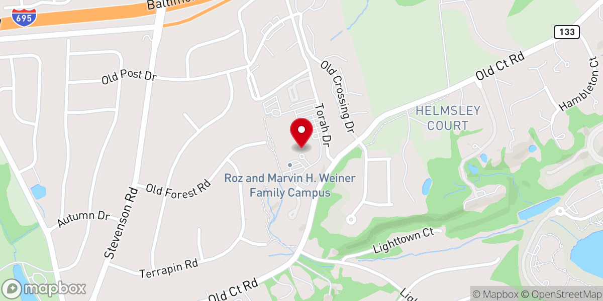 Map showing location of Beth Tfiloh Congregation