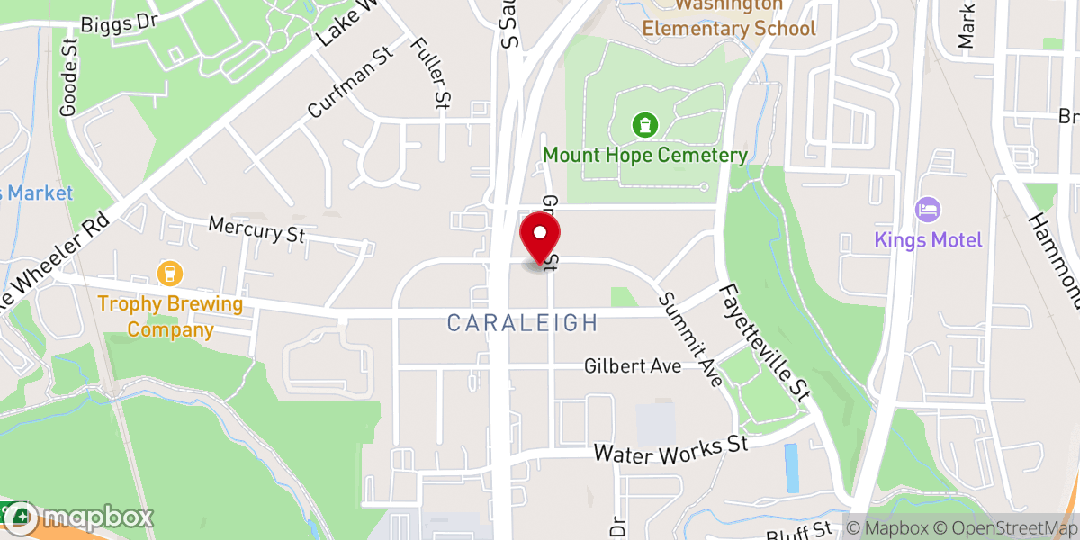 Map showing location of Caraleigh Baptist Church