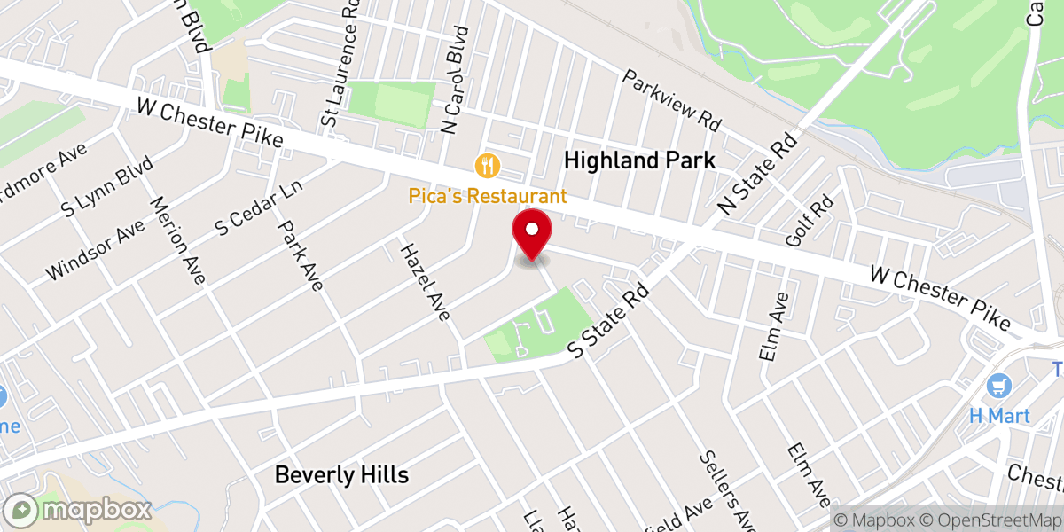 Map showing location of Bethel Community Baptist Church