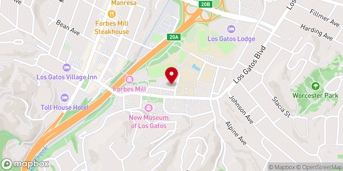 Map showing location of Los Gatos United Methodist Church