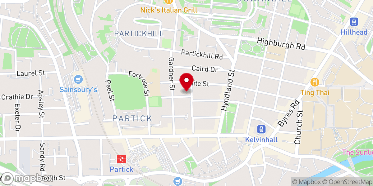Map showing location of Upper Room Church Glasgow