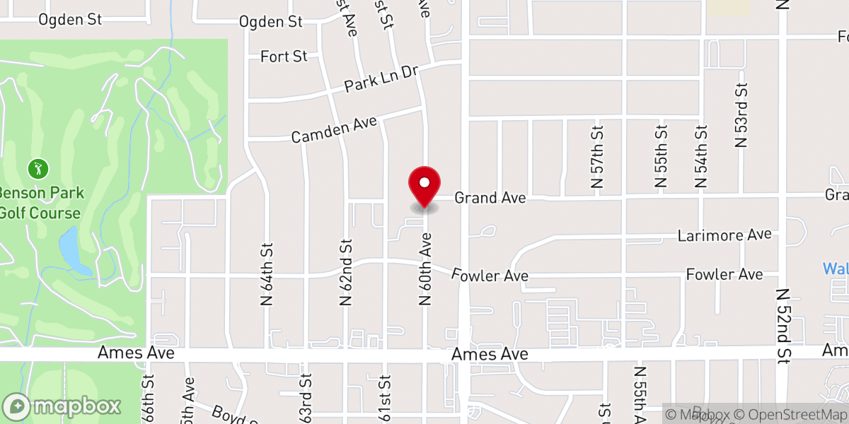 Map showing location of Crossroad Baptist Church