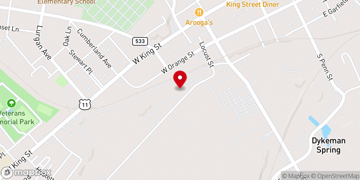 Map showing location of Shippensburg Fairgrounds
