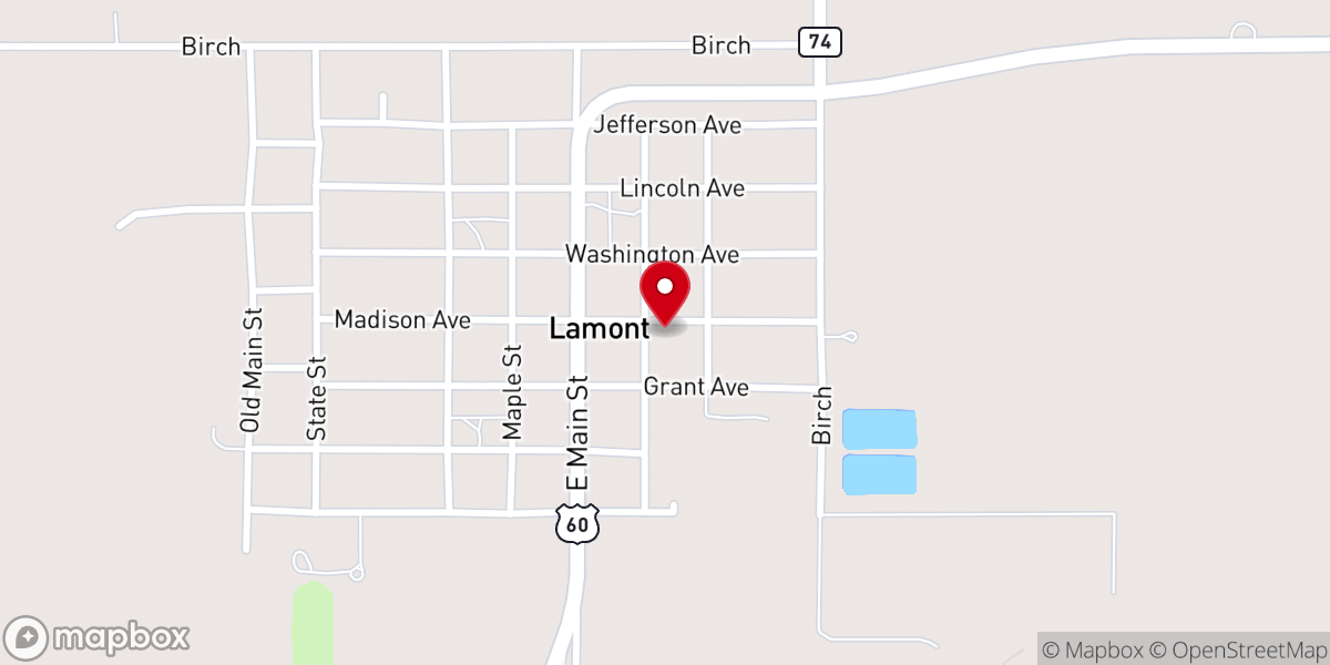 Map showing location of First Baptist Church