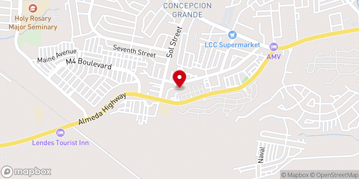 Map showing location of Villa Grande Baptist Church