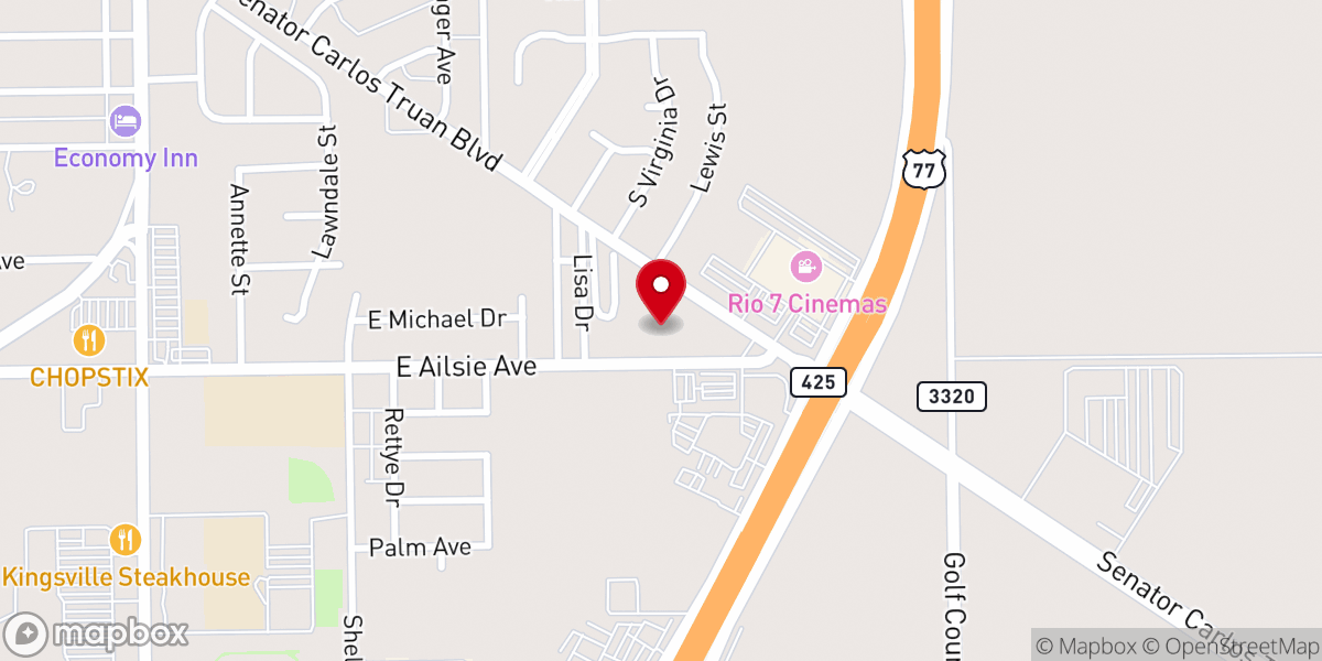 Map showing location of Salvation Army of Kingsville Texas