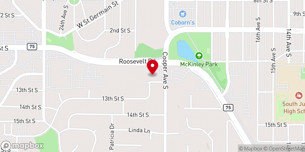Map showing location of St. John’s Episcopal Church