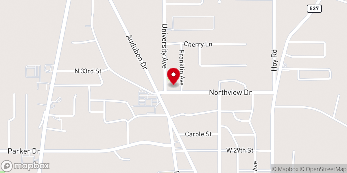 Map showing location of Franklin United Methodist Church