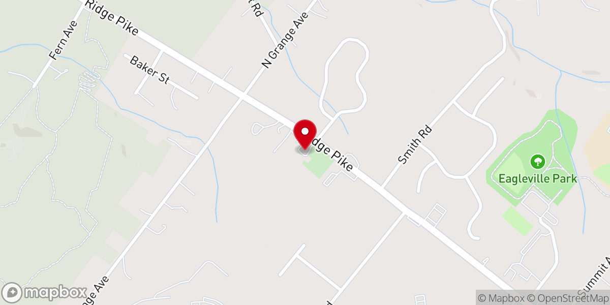 Map showing location of Audubon Christian Fellowship