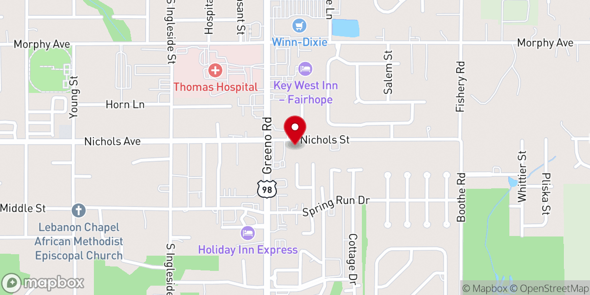 Map showing location of Fairhope Brewing Company