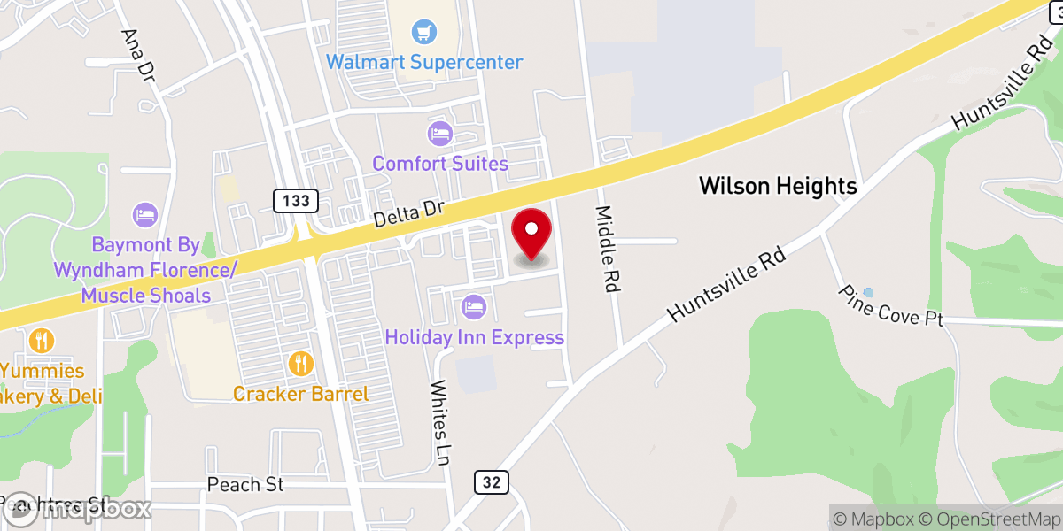 Map showing location of Lee Heights Baptist Church