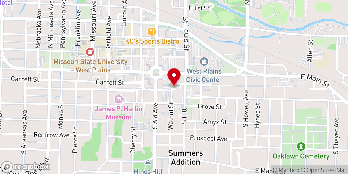 Map showing location of First Baptist Church Food Pantry
