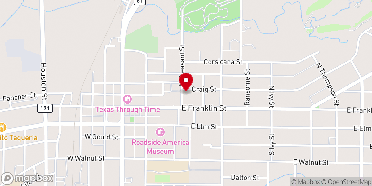Map showing location of Central Christian Church