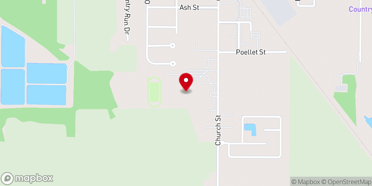 Map showing location of Birch Run High School