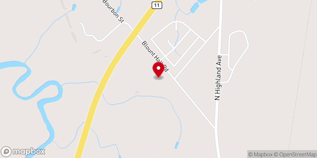 Map showing location of New Temple Pentecostal Church