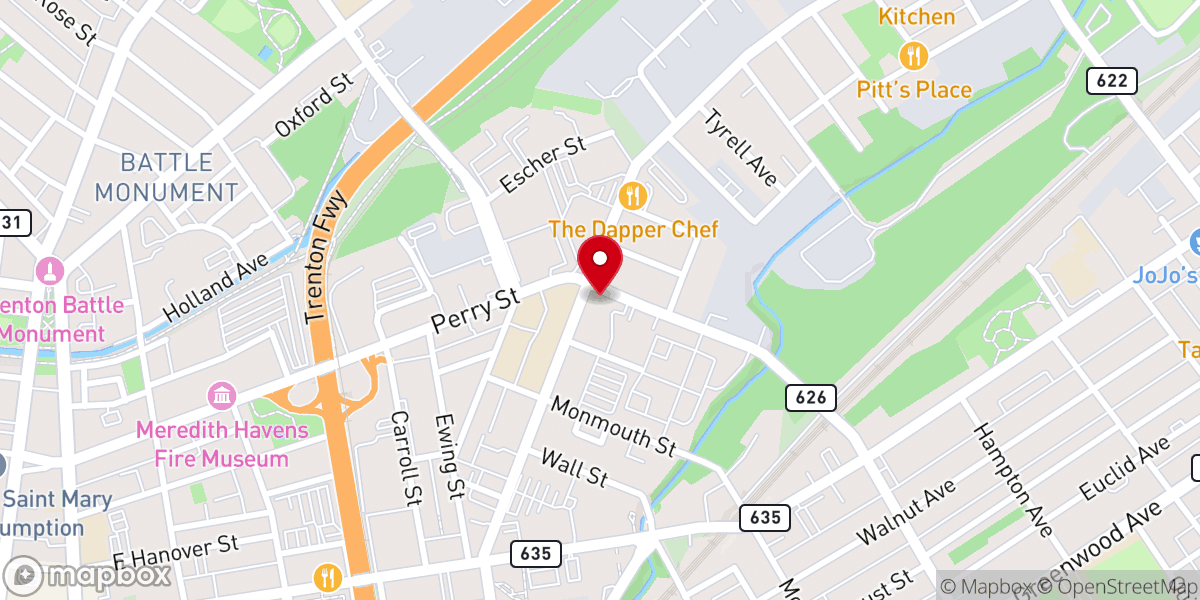 Map showing location of Jerusalem Baptist Church