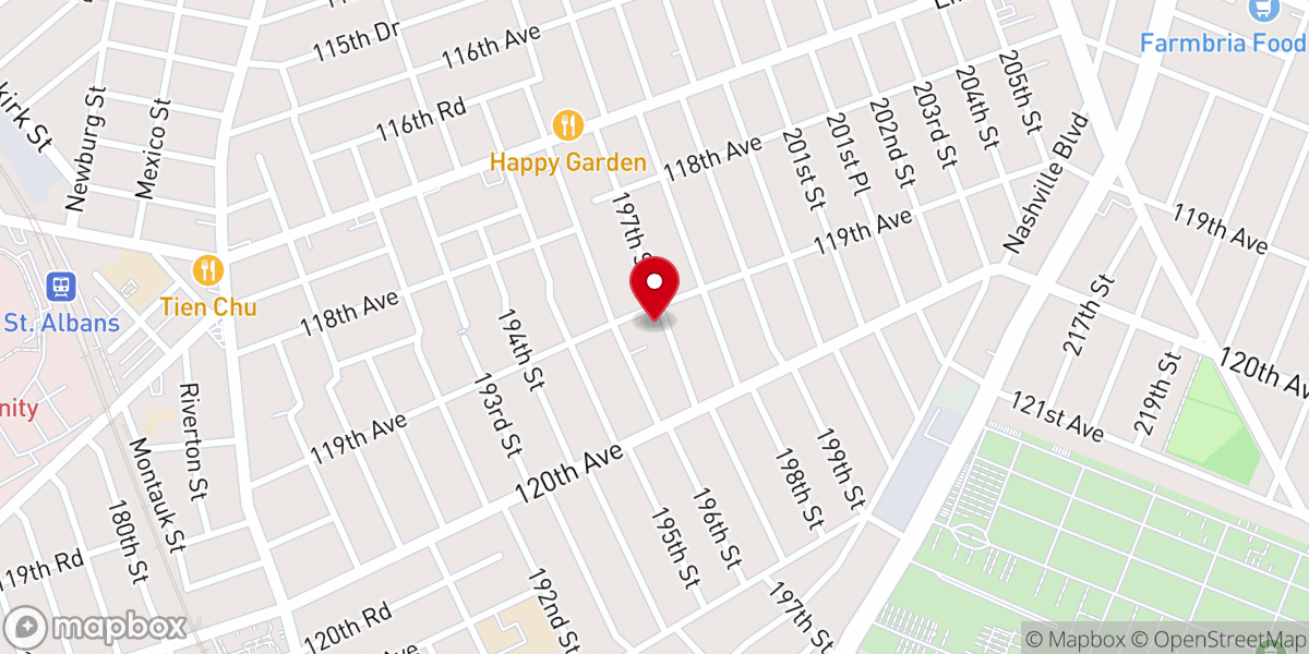 Map showing location of Saint Alban's Baptist Church - Food Distribution Center